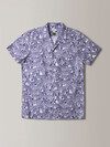Short-sleeved regular fit shirt in certified lyocell, cotton and linen , Glanshirt | Slowear