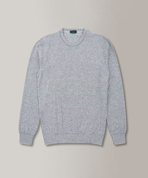 Slim-fit crew neck sweater in certified cotton bouclé , Zanone | Slowear