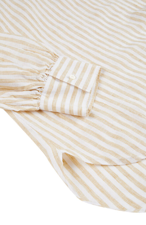 Regular fit long sleeve striped shirt in pure linen , Slowear Glanshirt | Slowear
