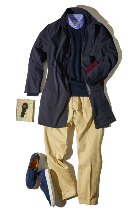 Trench coat in water repellent Tech Mesh fabric , Slowear Teknosartorial | Slowear
