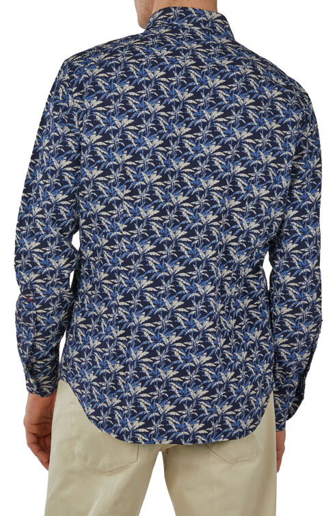 Regular fit shirt in patterned seersucker cotton , Glanshirt | Slowear