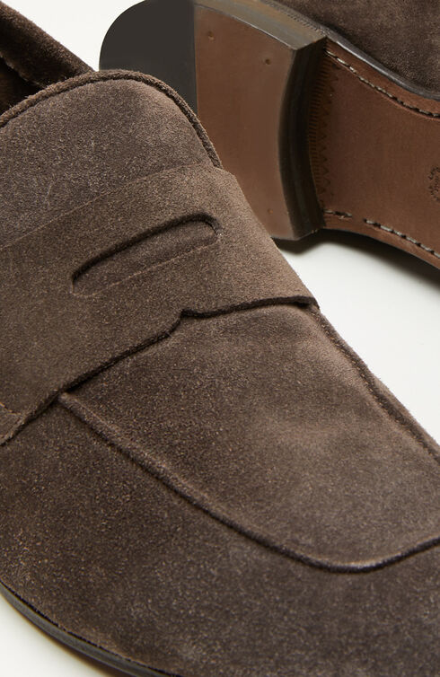 Loafers in brown suede calfskin , Officina Slowear | Slowear