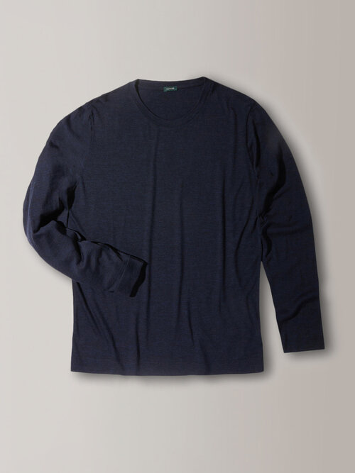 Regular fit long-sleeved wool jersey T-shirt , Zanone | Slowear