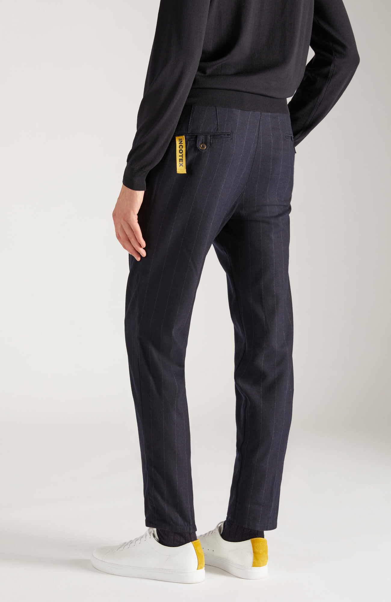 Tapered fit wool-blend trousers