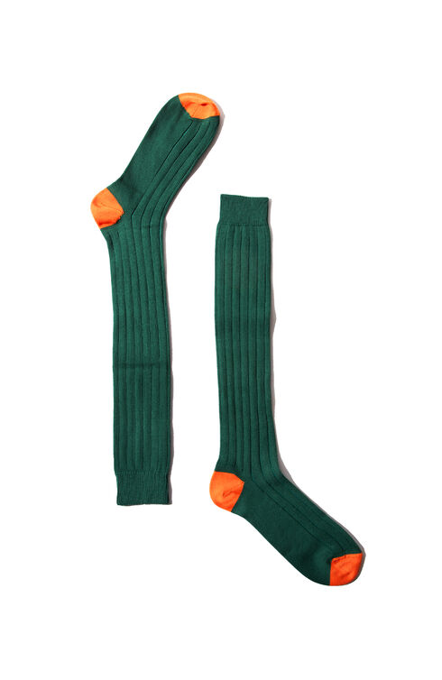 Two-tone cotton long socks , Slowear | Slowear
