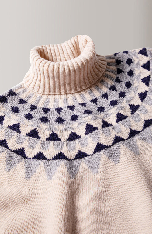 Slim-fit turtleneck sweater in certified virgin wool jacquard , Zanone | Slowear