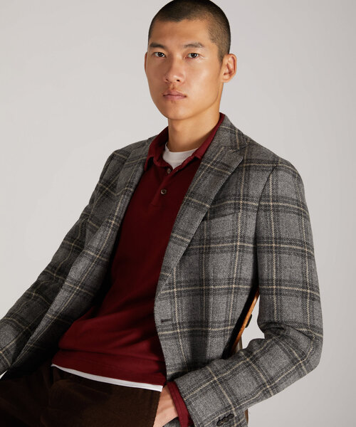 Wool check regular fit jacket , Montedoro | Slowear