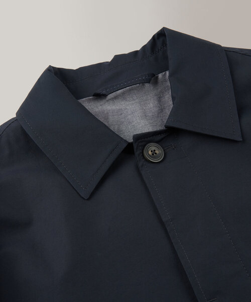 Regular-fit carcoat in cotton and water-repellent technical fabric , Montedoro | Slowear