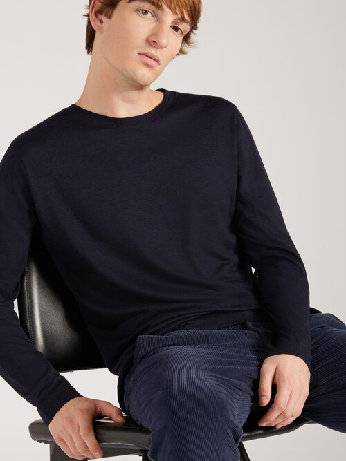 T-shirt en jersey de laine à manches longues de coupe régulière , Zanone | Commerce Cloud Storefront Reference Architecture