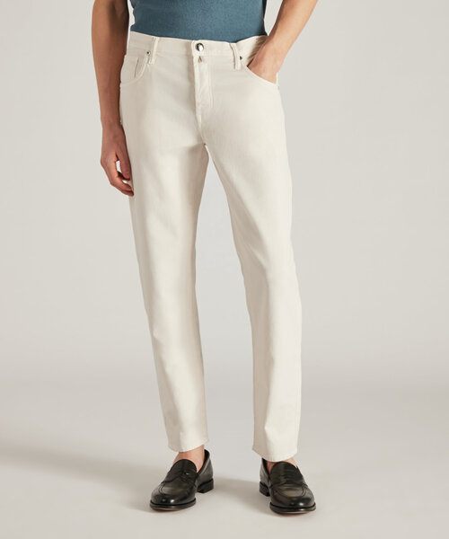 Pantalon à cinq poches tapered fit en coton et lin , Incotex Blue Division | Commerce Cloud Storefront Reference Architecture