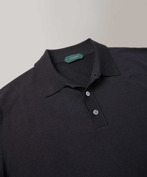 Slim Fit Langarm-Poloshirt aus zertifiziertem Flexwool-Material , Zanone | Slowear