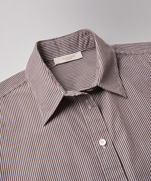 Slim-fit striped cotton poplin shirt , Slowear Glanshirt | Slowear