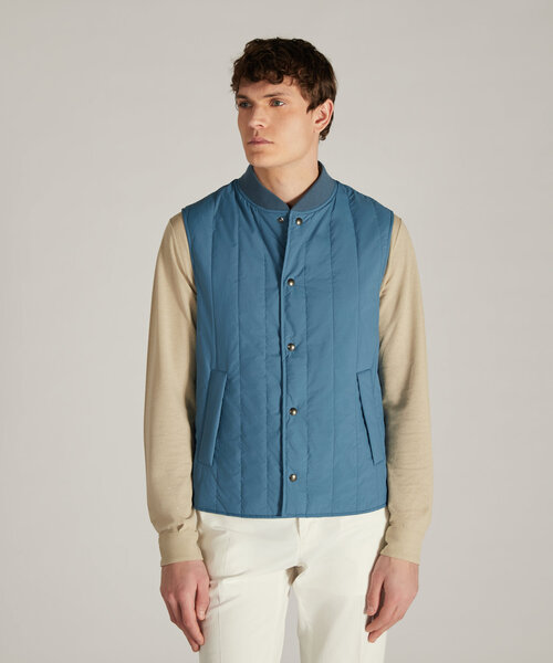 Regular-fit padded vest in water-repellent technical fabric , Montedoro | Slowear