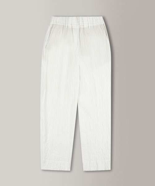 Pantalone wide fit in tela di cotone gessata e goffrata , Slowear Incotex | Slowear