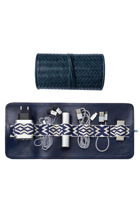 Leather cable organizer with tech accessories , Mantidy | Slowear