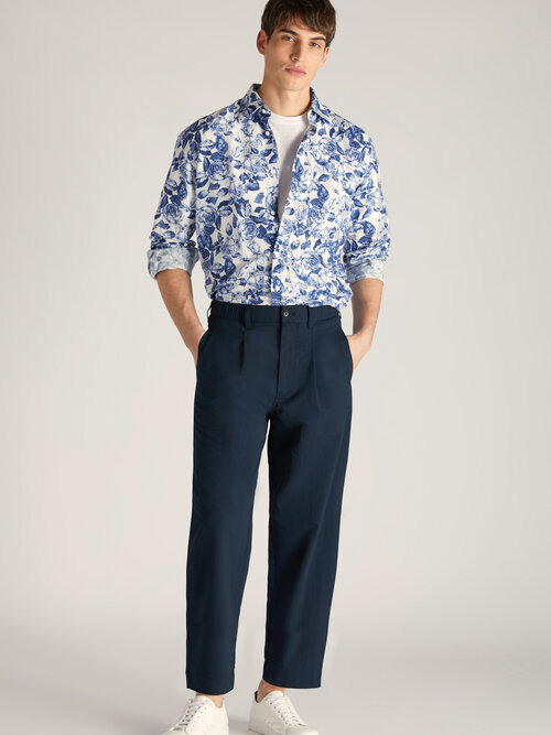 Regular fit shirt in certified lyocell, cotton and linen , Glanshirt | Slowear