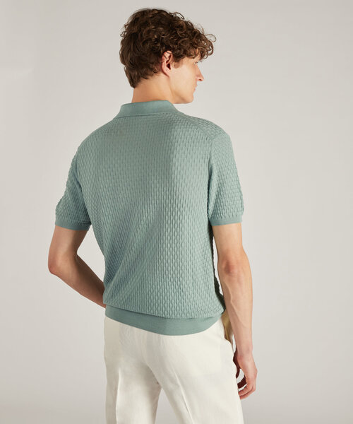 Slim-fit polo shirt in certified cotton crêpe , Zanone | Slowear