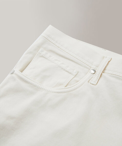 Tapered fit cotton and linen five-pocket trousers , Incotex Blue Division | Slowear