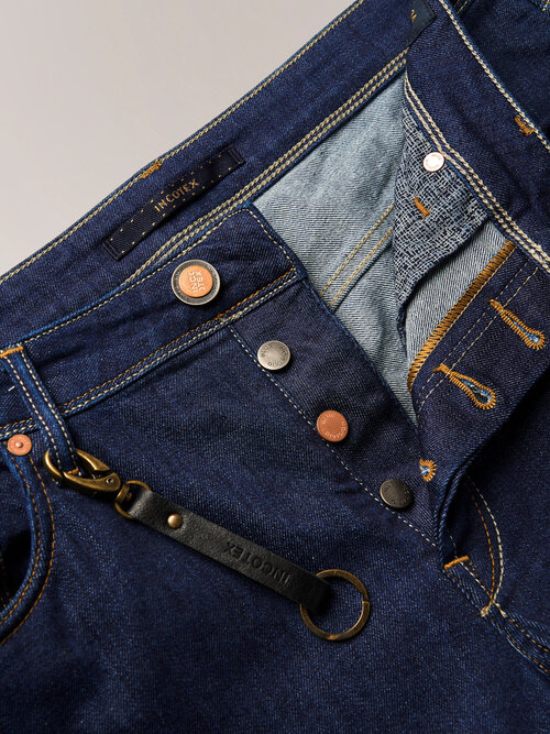 Slim fit five-pocket stretch denim trousers  , Incotex Blue Division | Slowear