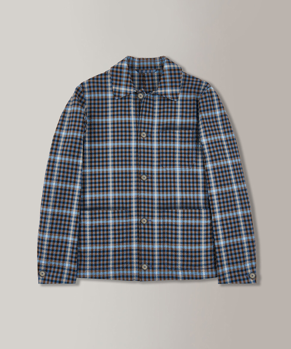 Regular fit blouse in seersucker , Montedoro | Slowear