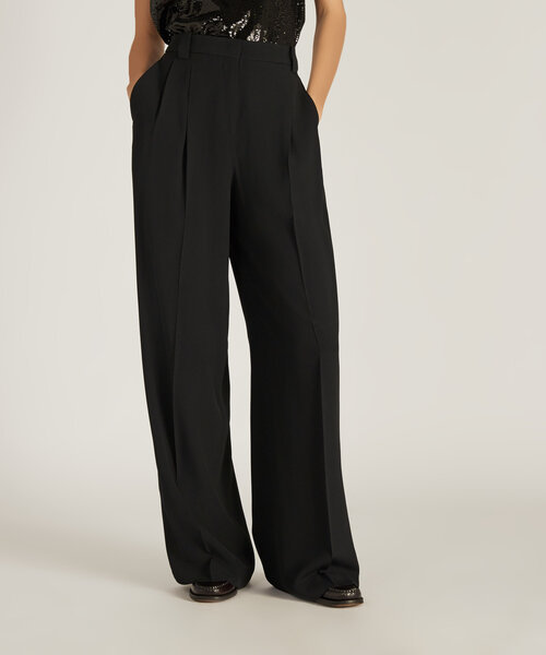 Pantalon wide fit en crêpe de Chine et soie , Incotex | Commerce Cloud Storefront Reference Architecture