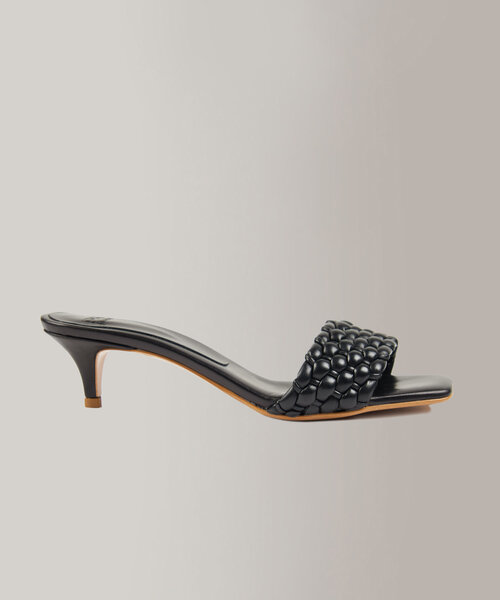 Leather heeled slide sandals , Slowear | Slowear