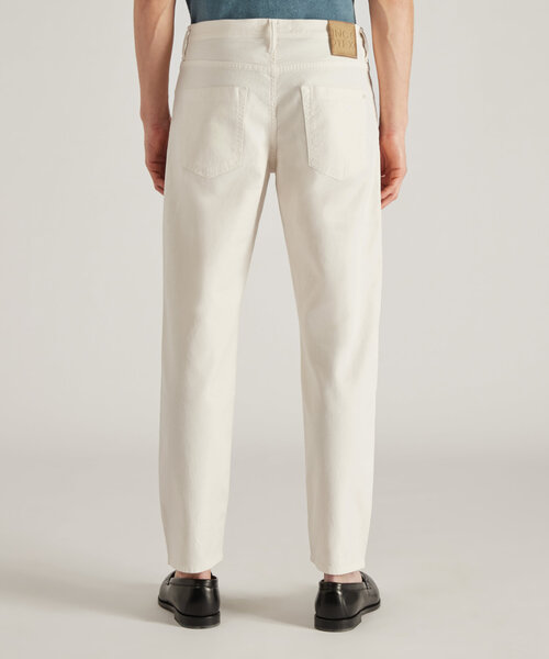 Tapered fit cotton and linen five-pocket trousers , Incotex Blue Division | Slowear