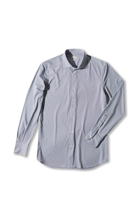 Slim fit wash & wear shirt in technical fabric with print , Glanshirt | Slowear