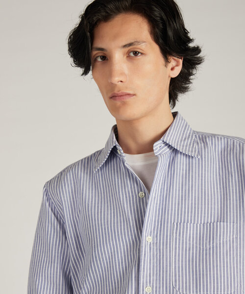 Regular Fit-Hemd aus gestreifter Oxford-Baumwolle , Glanshirt | Slowear
