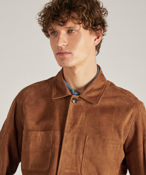 Relaxed-fit leather overshirt , Montedoro | Slowear