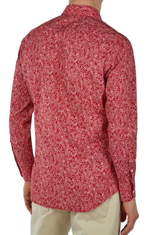 Slim fit shirt in patterned printed cotton , Glanshirt | Slowear