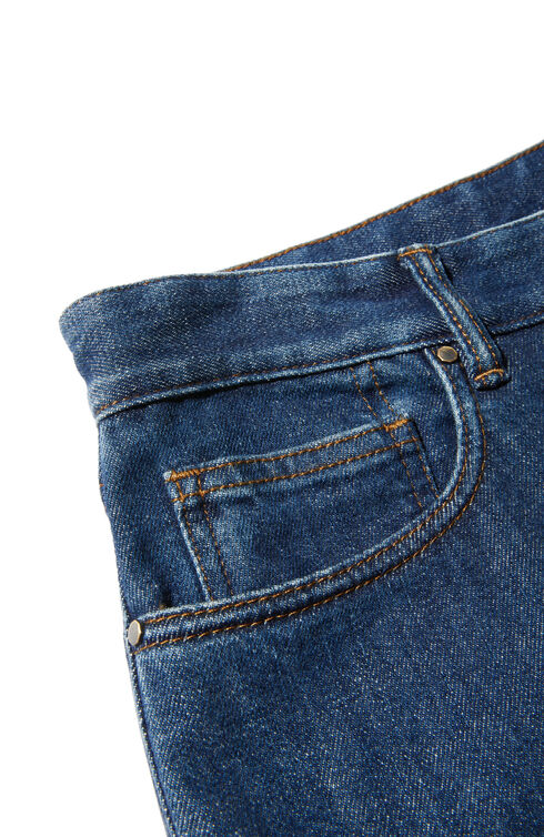Regular fit five-pocket stretch cotton trousers , Indigochino | Slowear