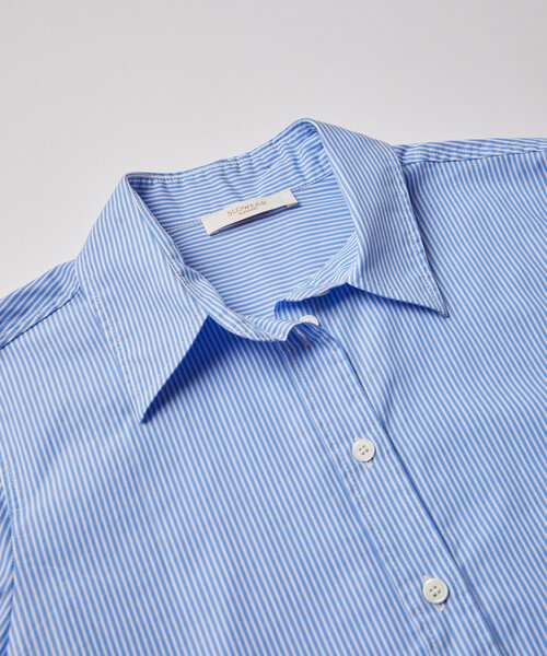 Camicia slim fit in popeline di cotone a righe , Slowear Glanshirt | Slowear