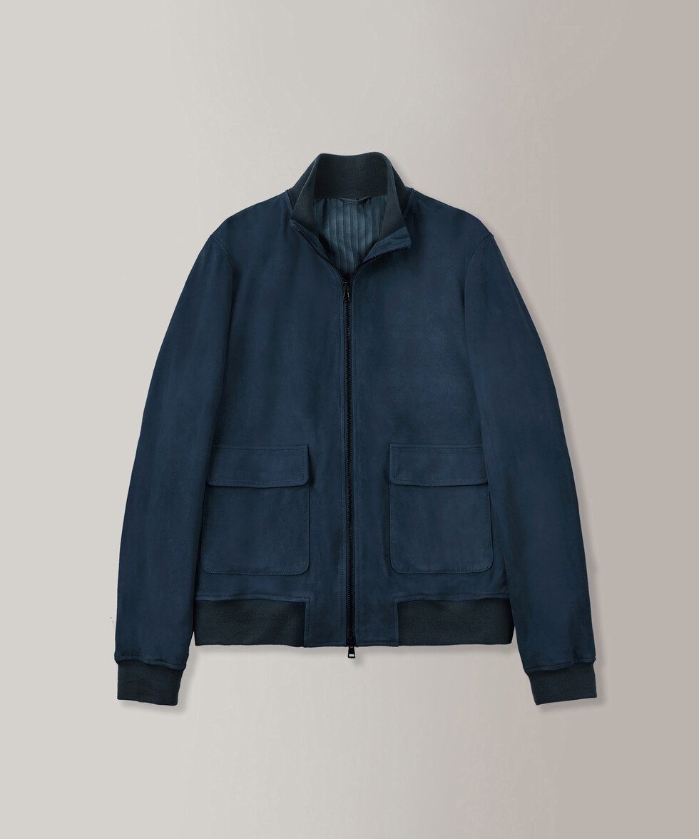 Regular-fit suede bomber jacket , Montedoro | Slowear