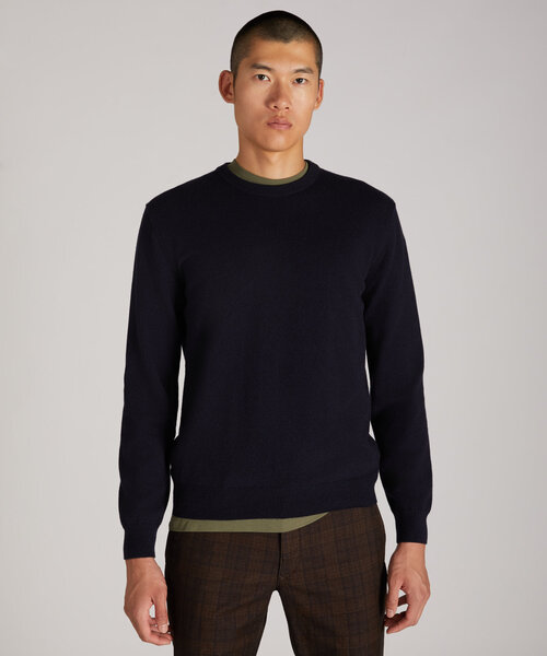 Navy Cashmere Crewneck Sweater