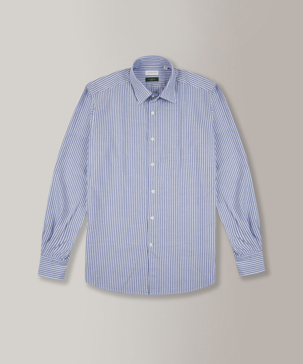 Regular-fit striped Oxford cotton shirt , Glanshirt | Slowear