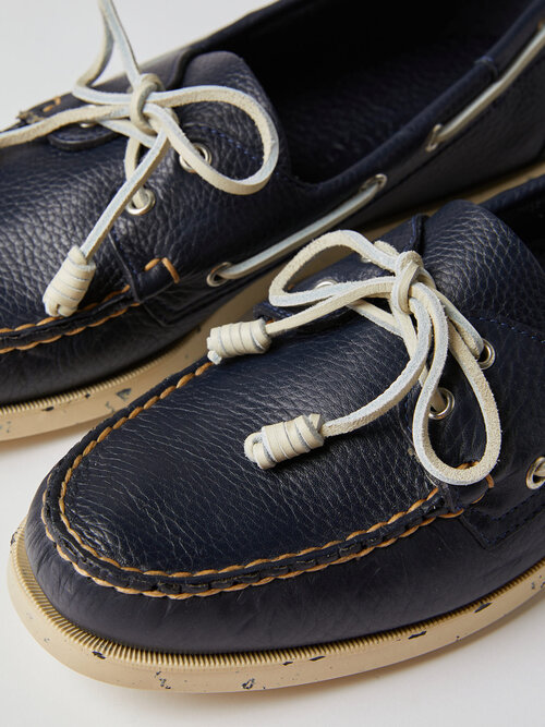 Hammered leather boat shoe , Sebago - Slowear | Slowear