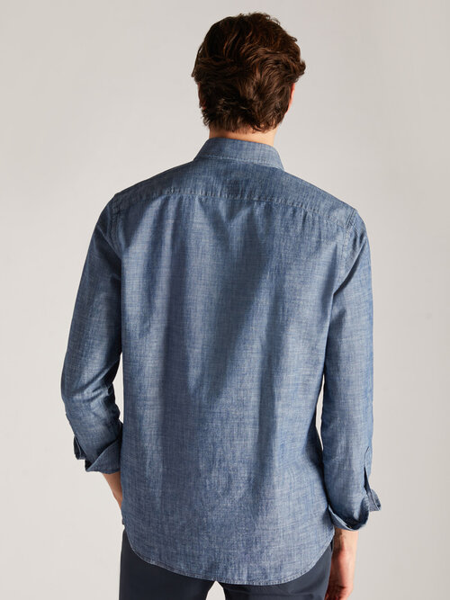 Regular-fit chambray shirt , Glanshirt | Slowear