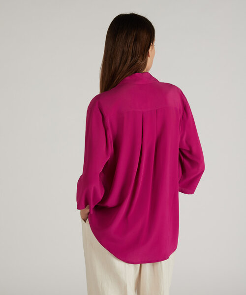 Silk-blend crepe-de-chine three-quarter sleeve shirt , Slowear Glanshirt | Slowear