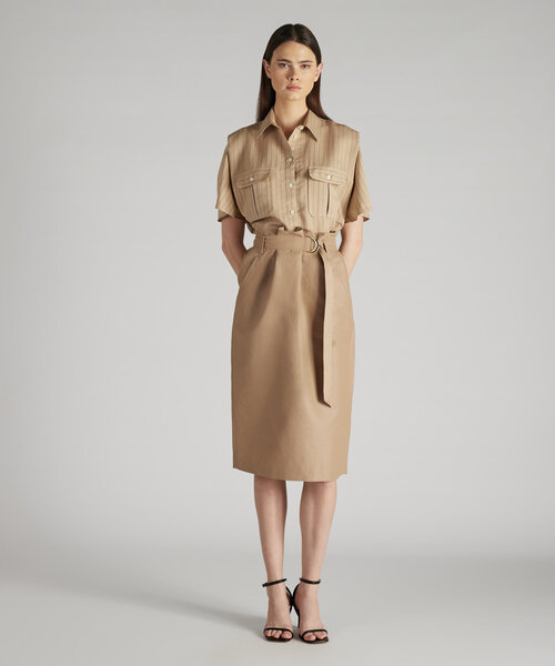 Copper, linen and cotton skirt , Incotex | Slowear