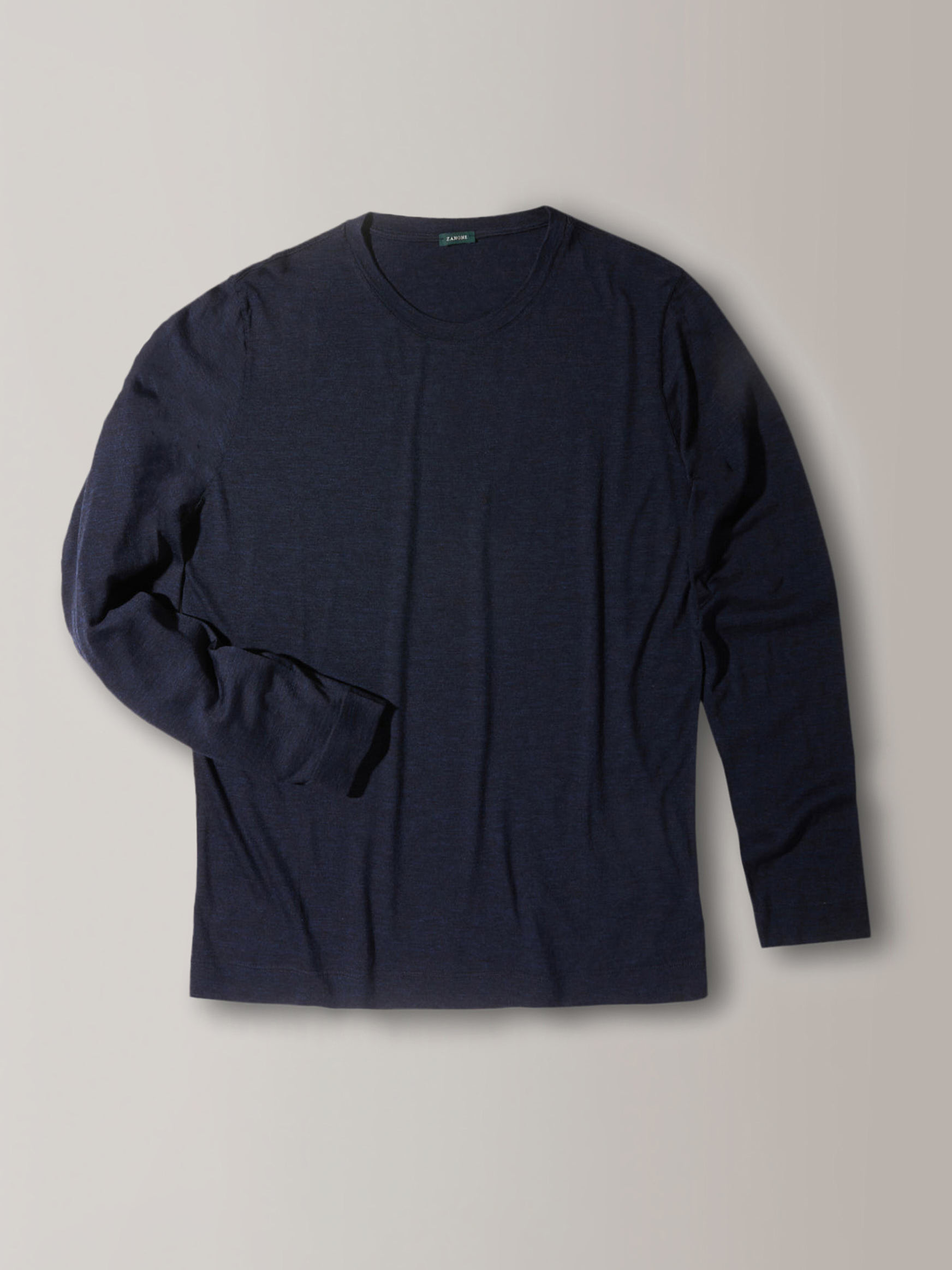 Regular fit long-sleeved wool jersey T-shirt | Zanone | Slowear US
