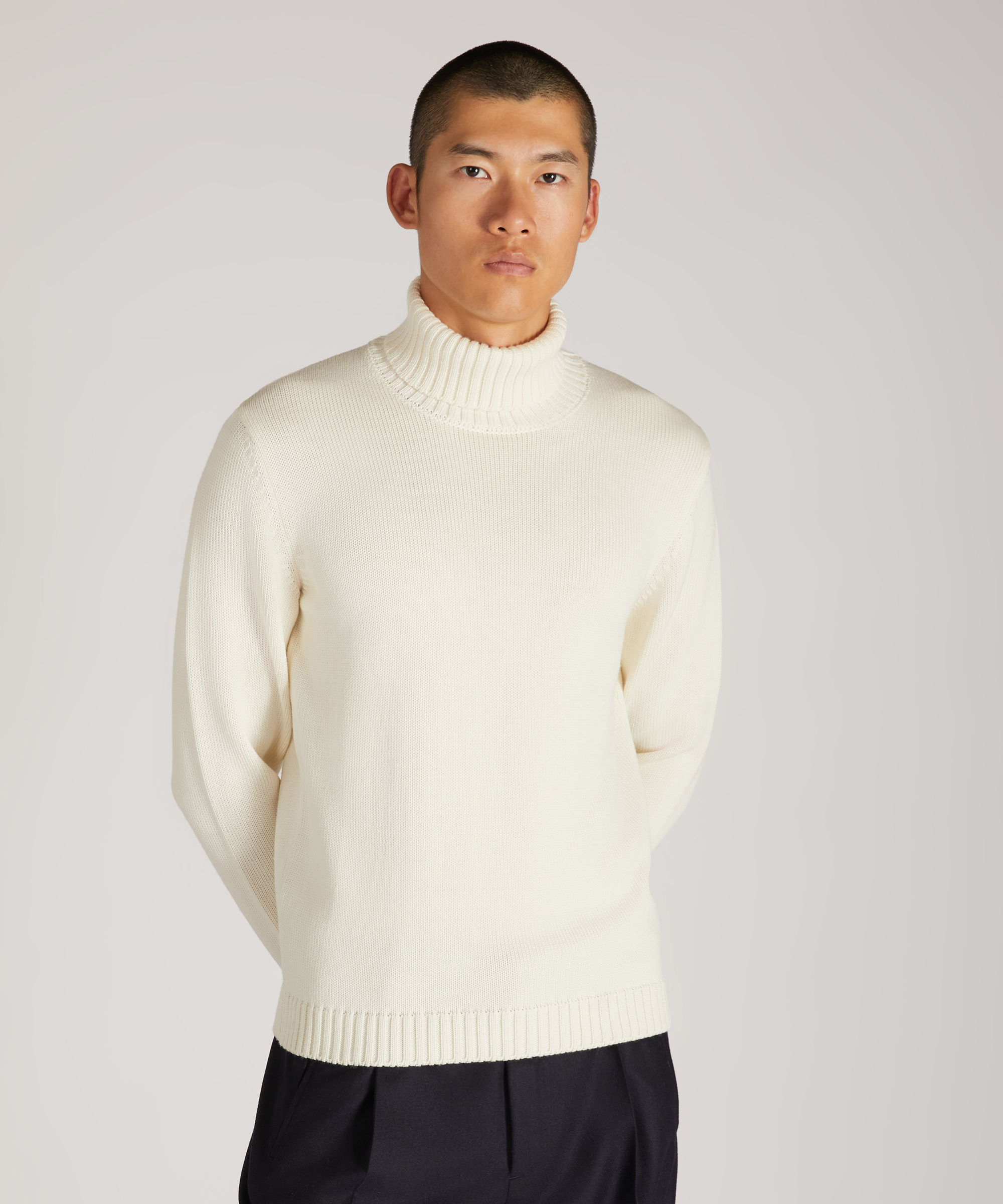 Certified merino wool slim-fit turtleneck sweater | Zanone