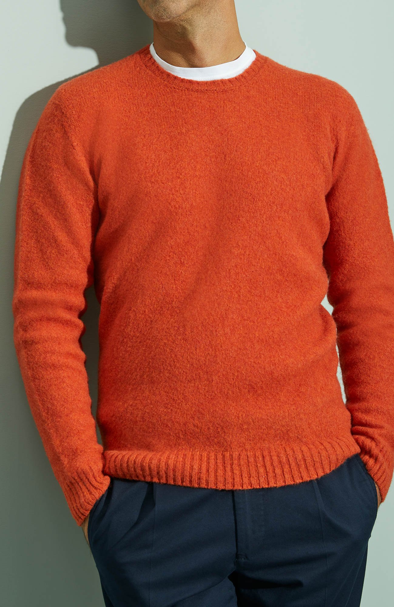 Orange lambswool crewneck sweater | Zanone | Slowear